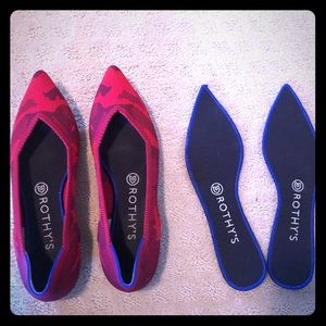 Rothys “The Point” in Red Camo + extra insoles